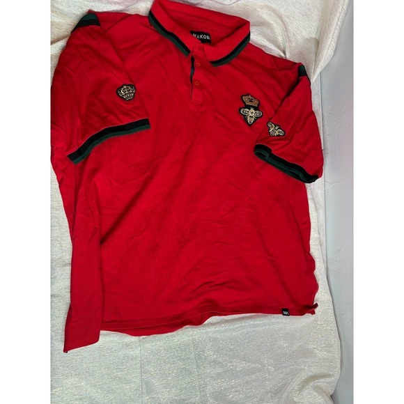 Makobi  red polo shirt size 5x cotton-95% - Picture 3 of 12